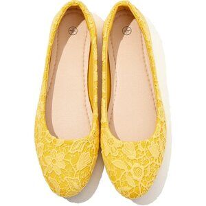 Women’s Lace Mesh Flat Shoes Memory Foam Round Toe Low Heel Foldable Comfortable